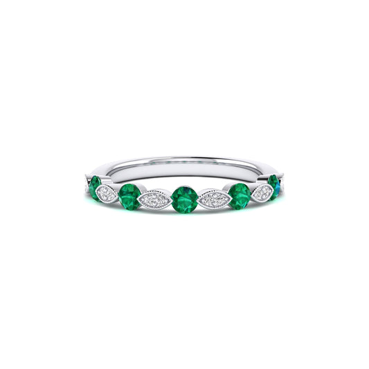 Fancy Emerald & Diamond Band