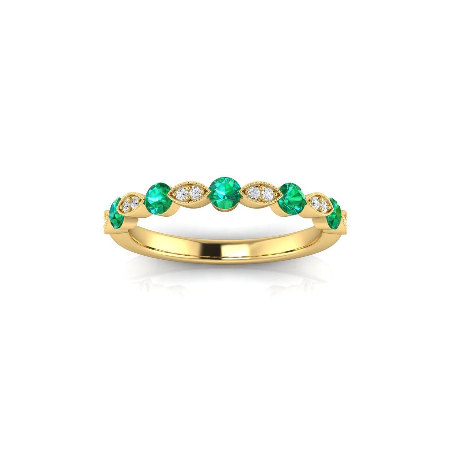 Fancy Emerald & Diamond Band