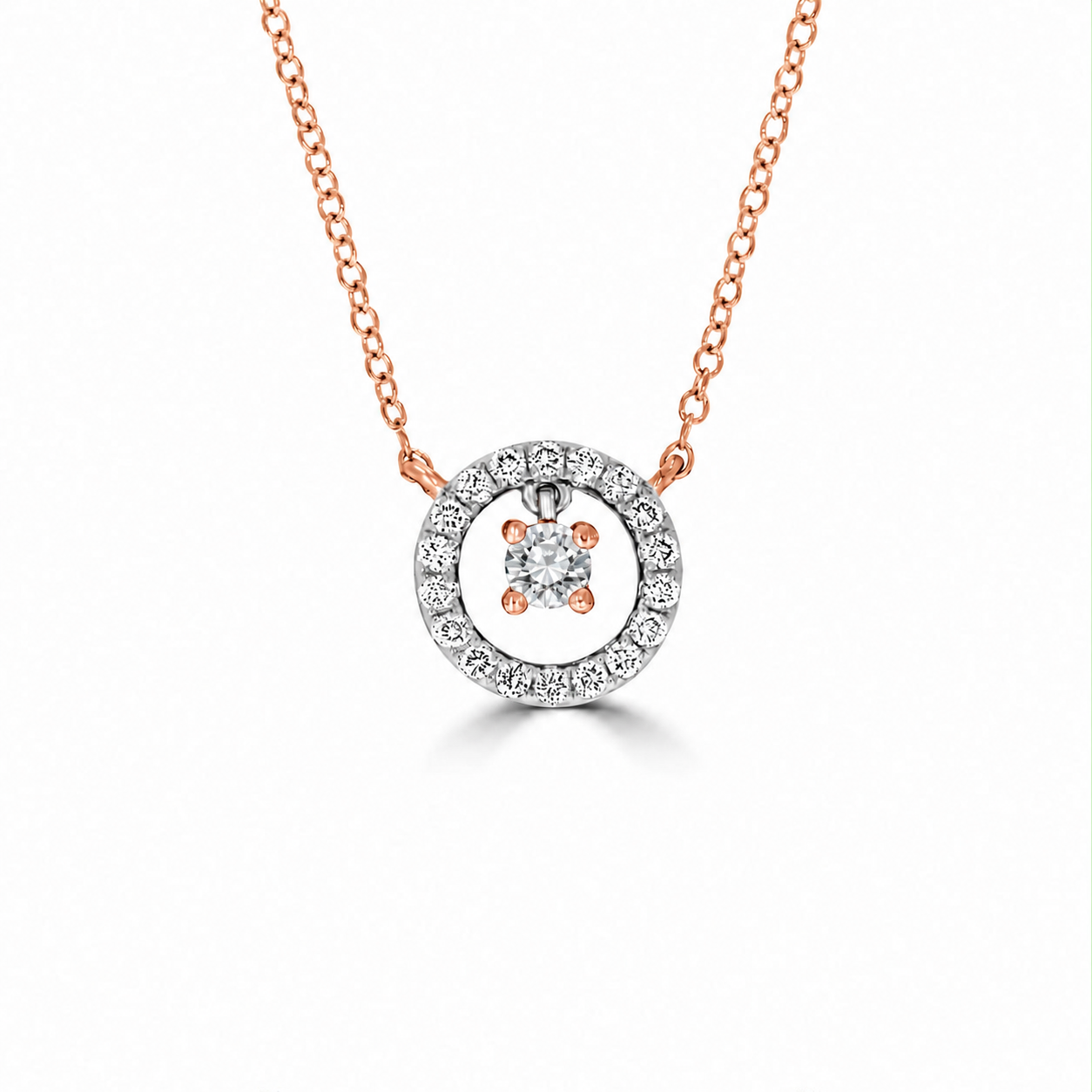 Floating Halo Diamond Pendant