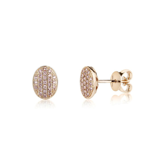 Eminence Pinks Oval Pave Earrings