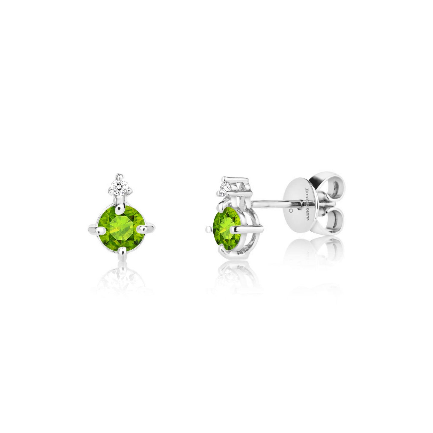 Solitaire Peridot Claw Set Stud Earrings