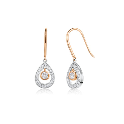 Floating Drop Bezel Earrings