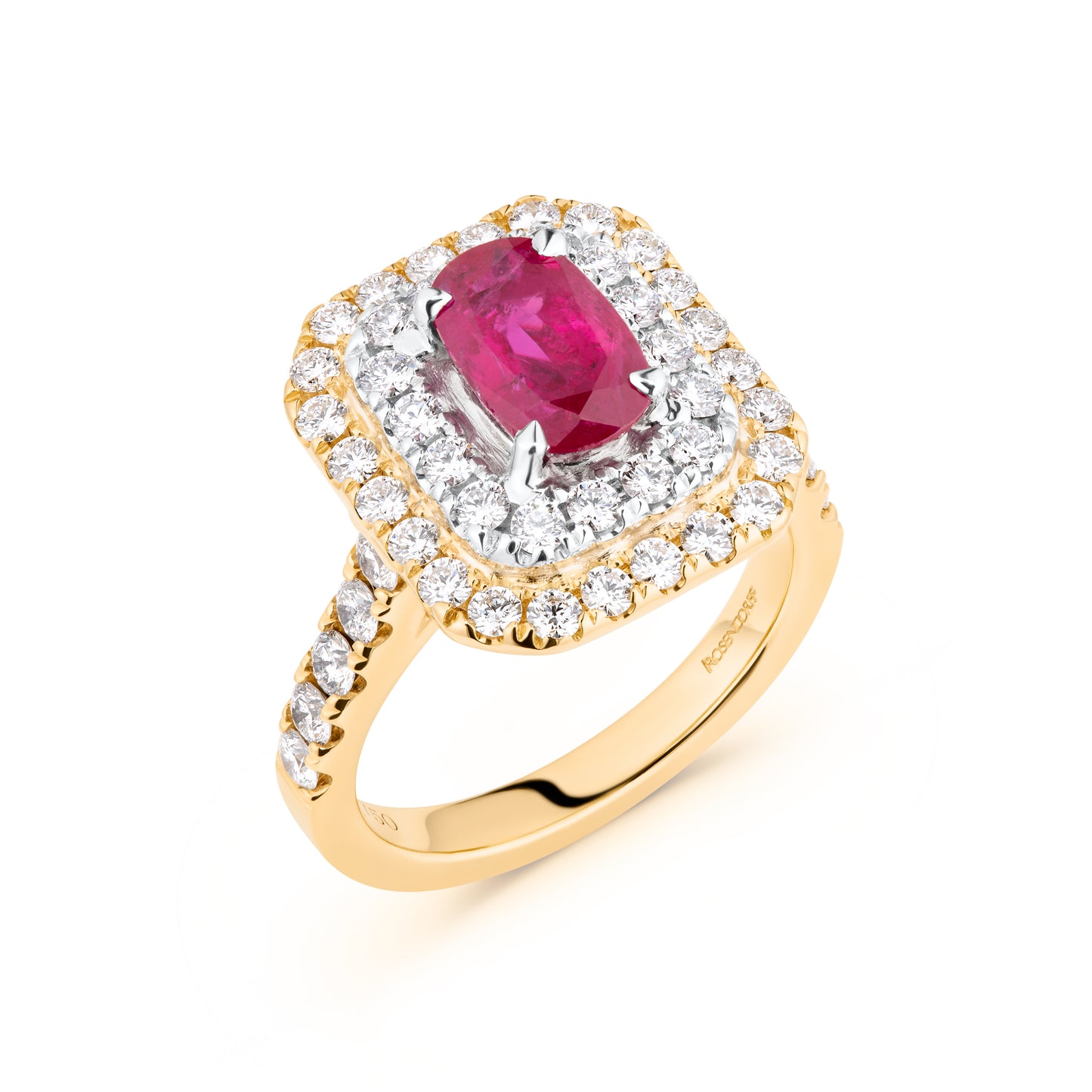 Double Halo Ruby & Diamond Ring