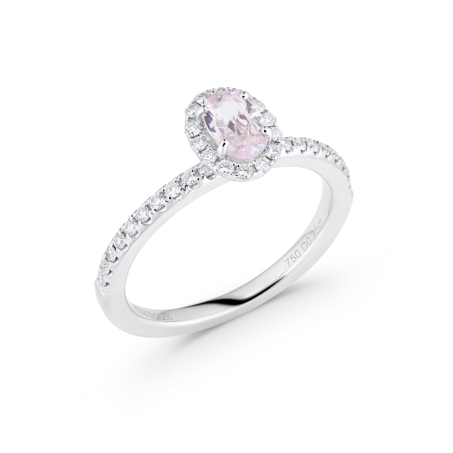 Halo Pink Sapphire & Diamond Ring