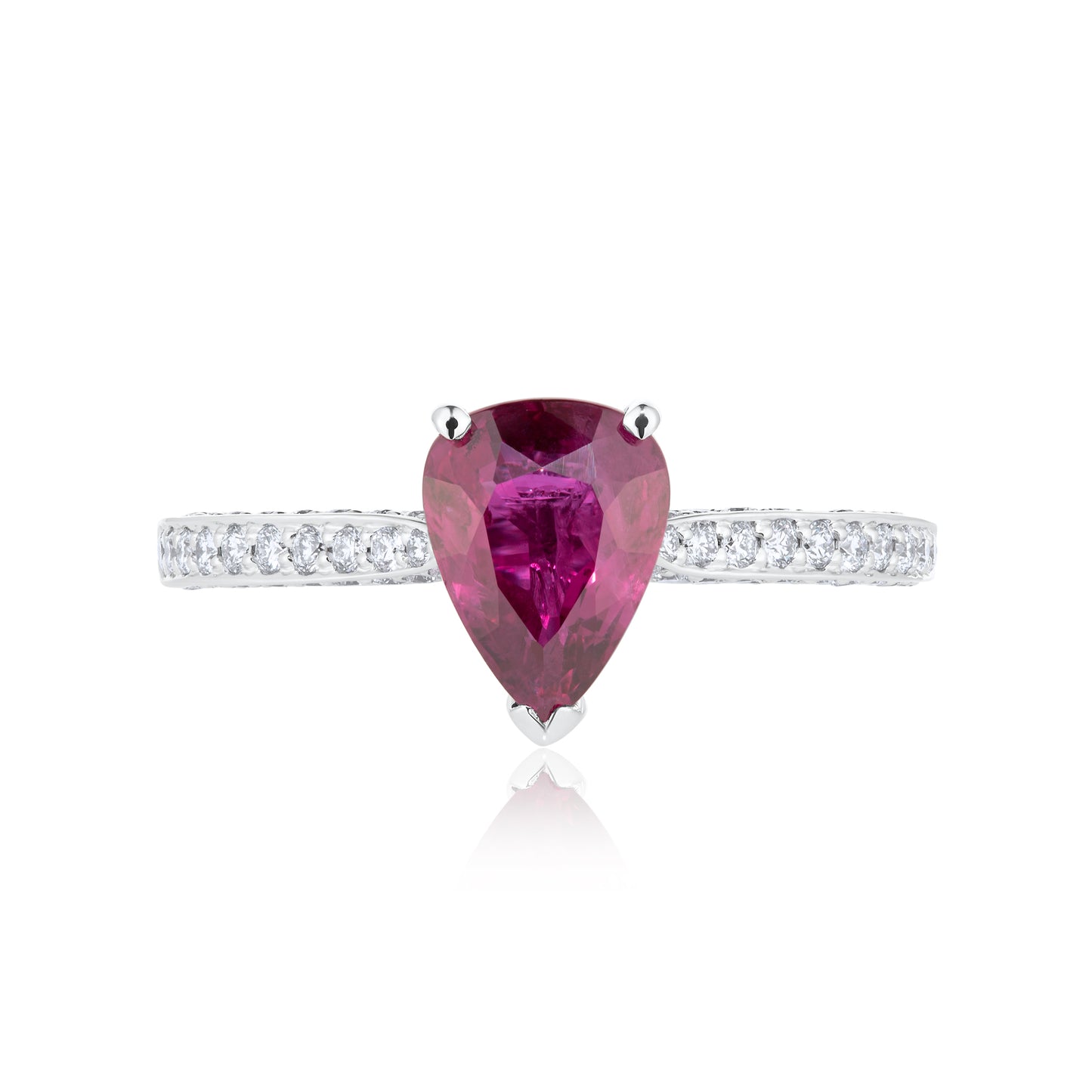 Pear Ruby & Diamond Ring