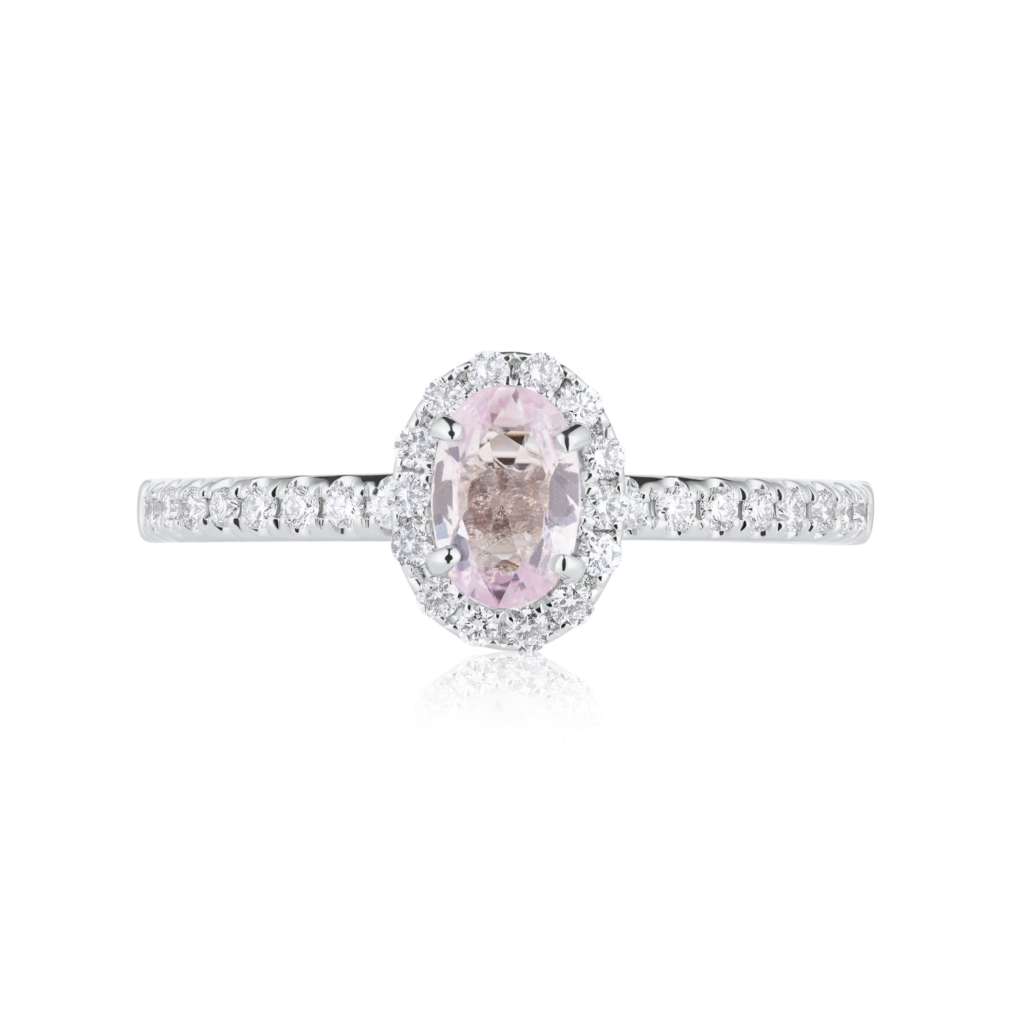 Halo Pink Sapphire & Diamond Ring