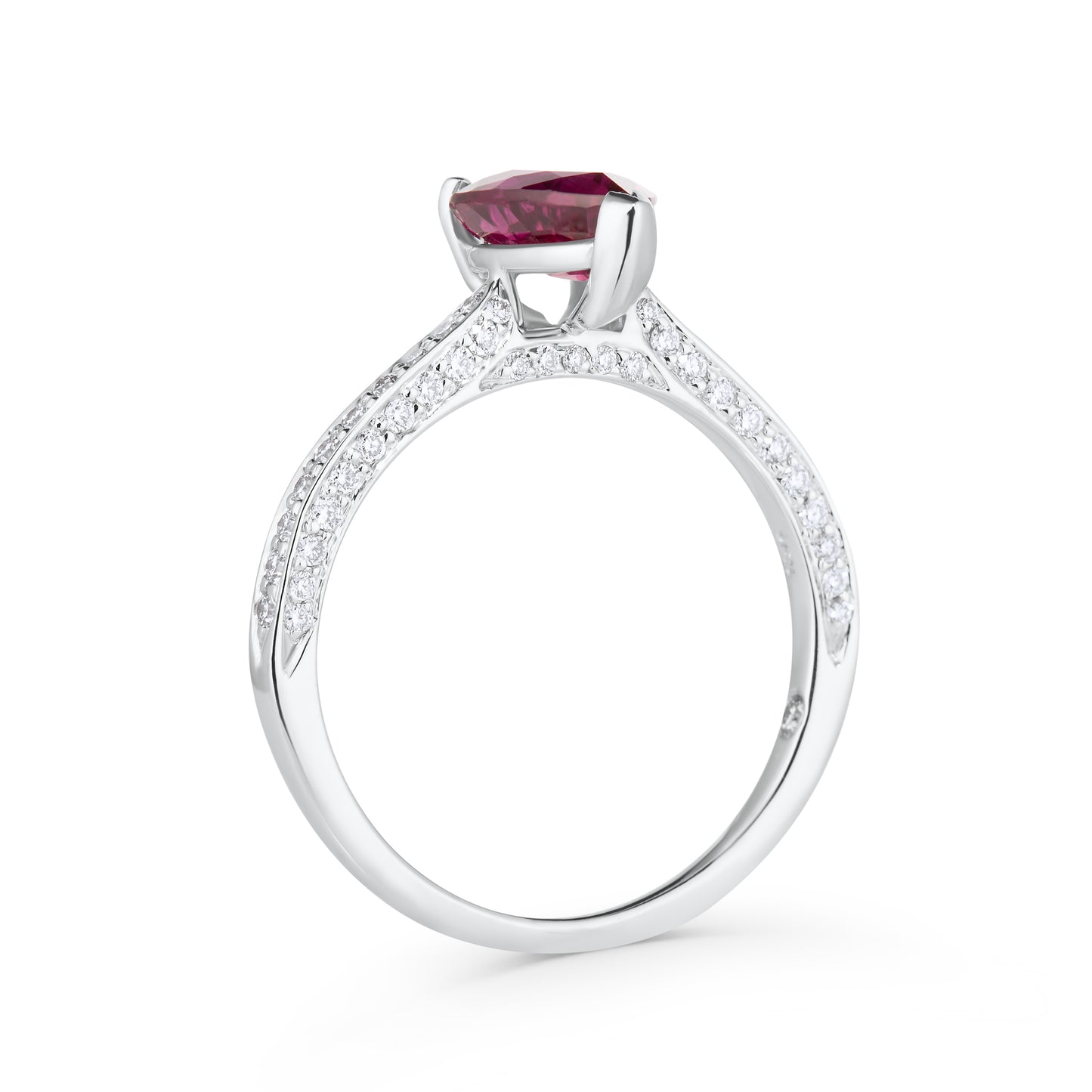 Pear Ruby & Diamond Ring