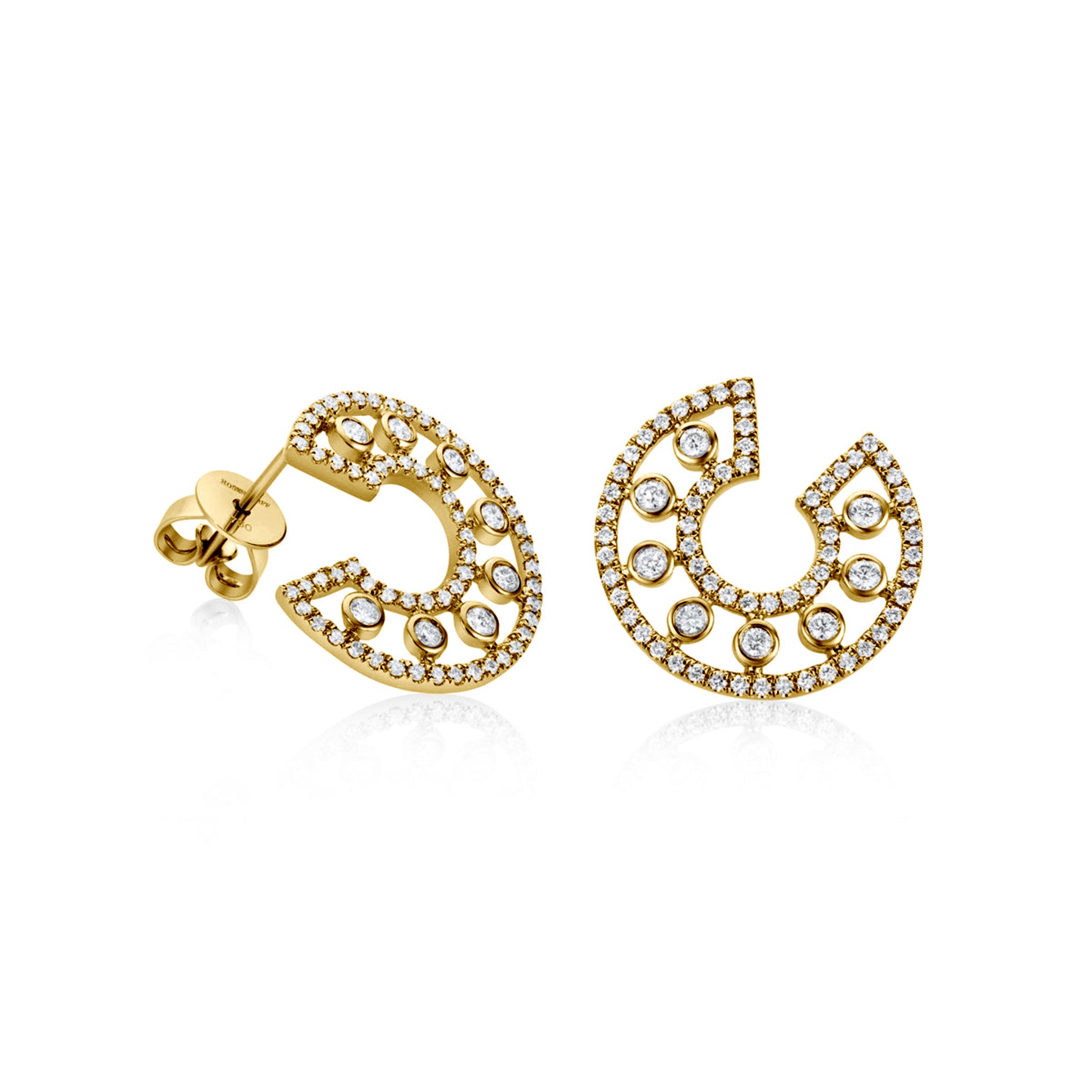 Diamond hoop deals stud earrings