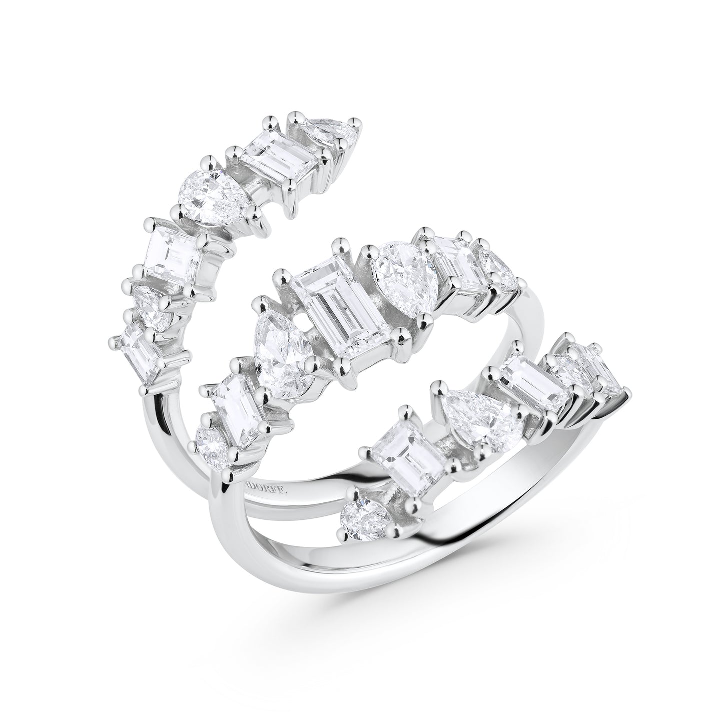 Triple Wrap Mixed Diamond Statement Ring