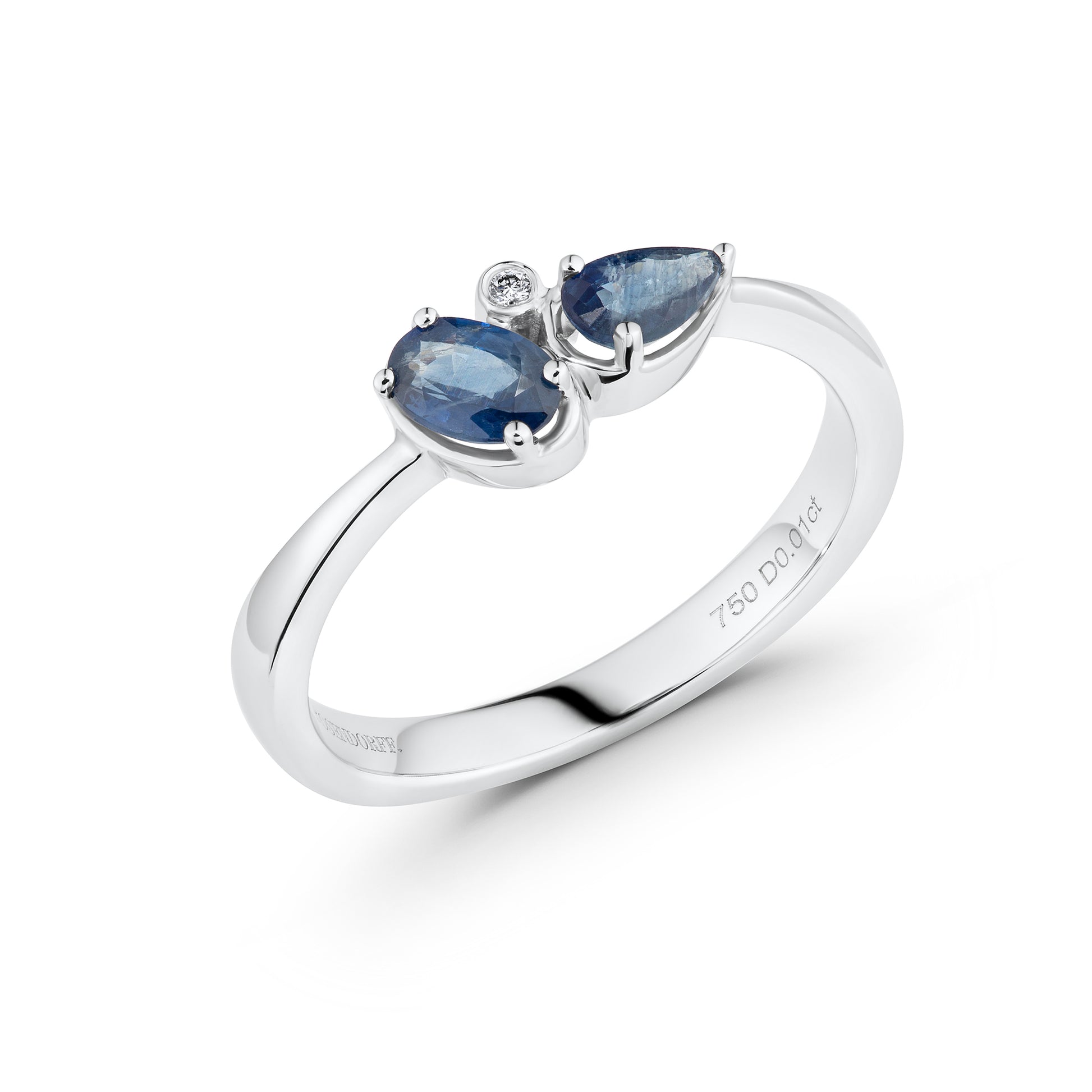 0.64ct Mixed Shape Blue Sapphire Ring