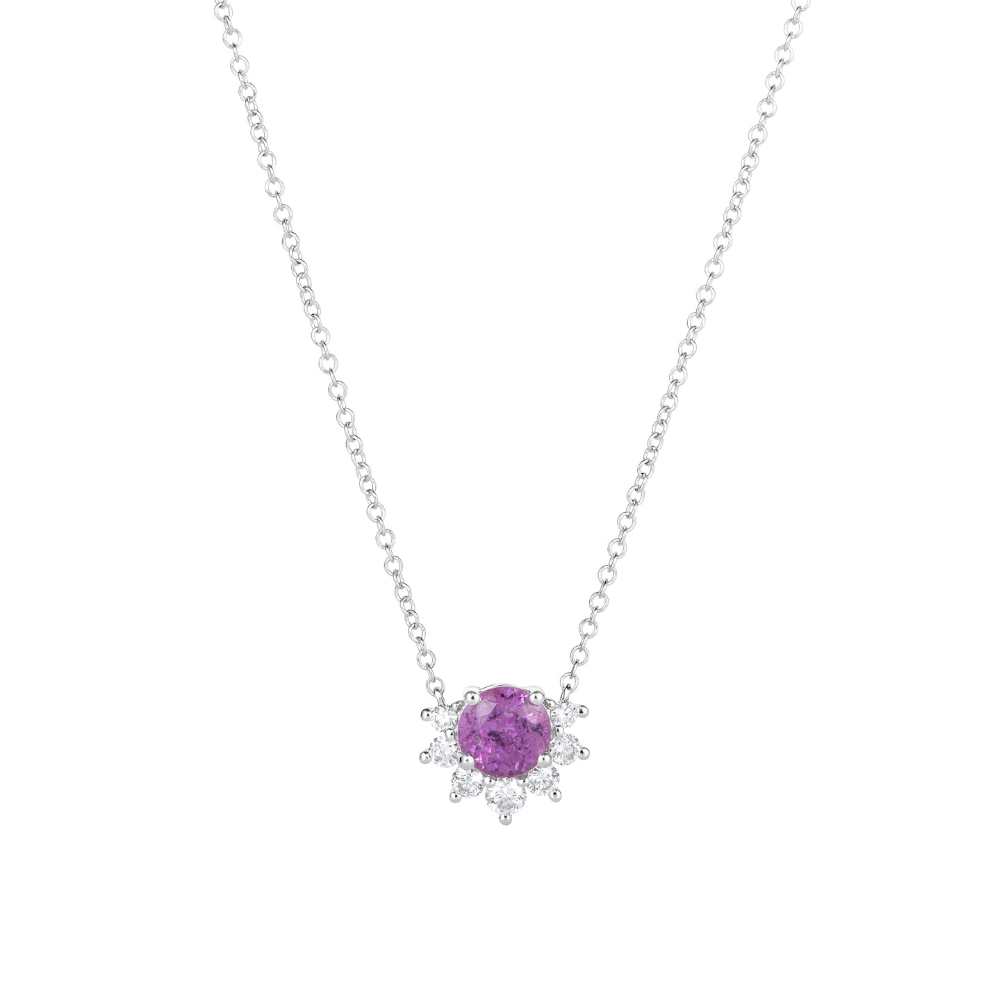 Pink Sapphire & Diamond Pendant