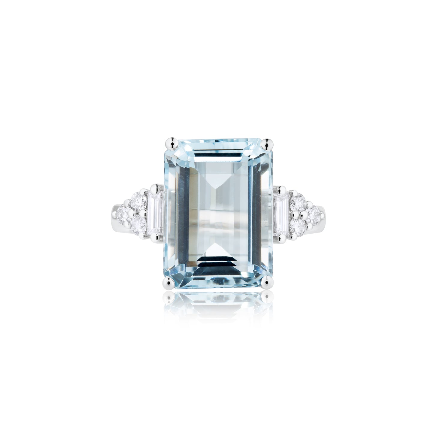 6.64ct Aqua & Diamond Ring