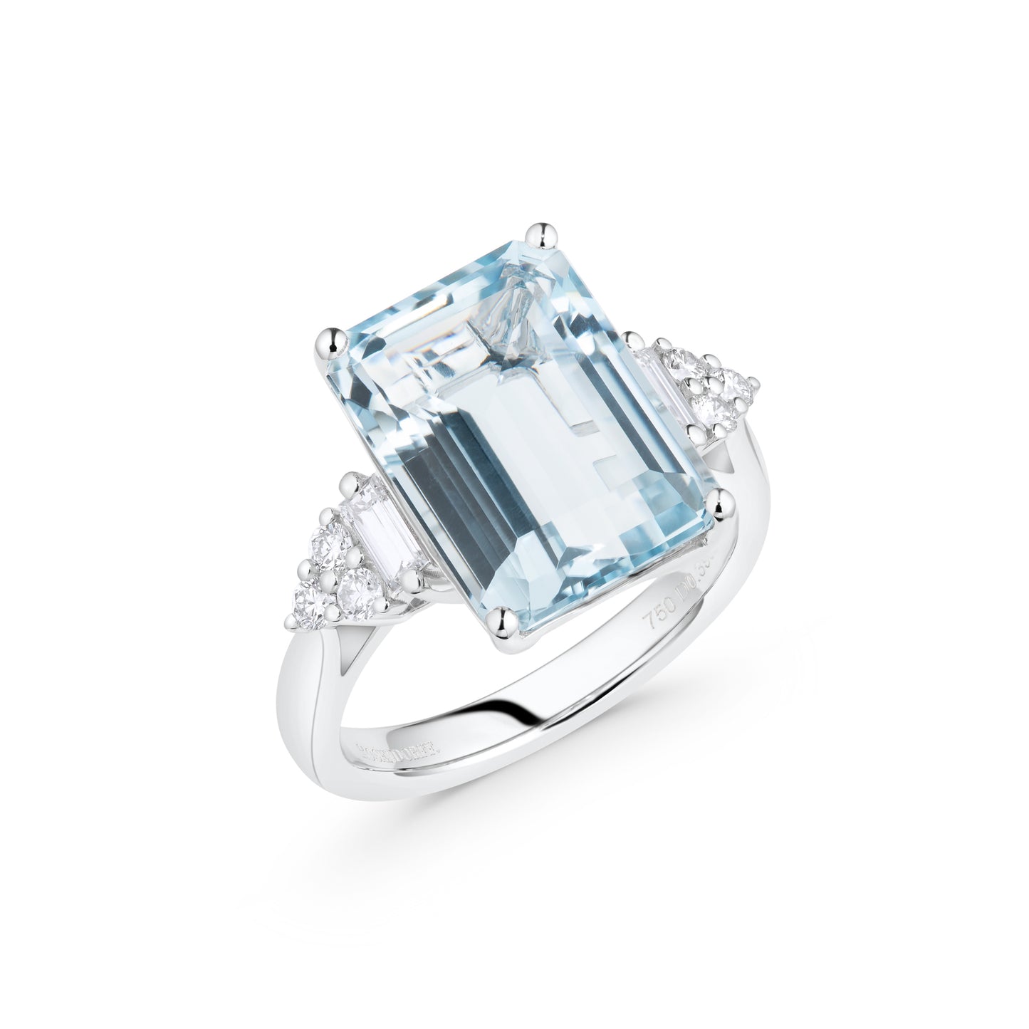 6.64ct Aqua & Diamond Ring