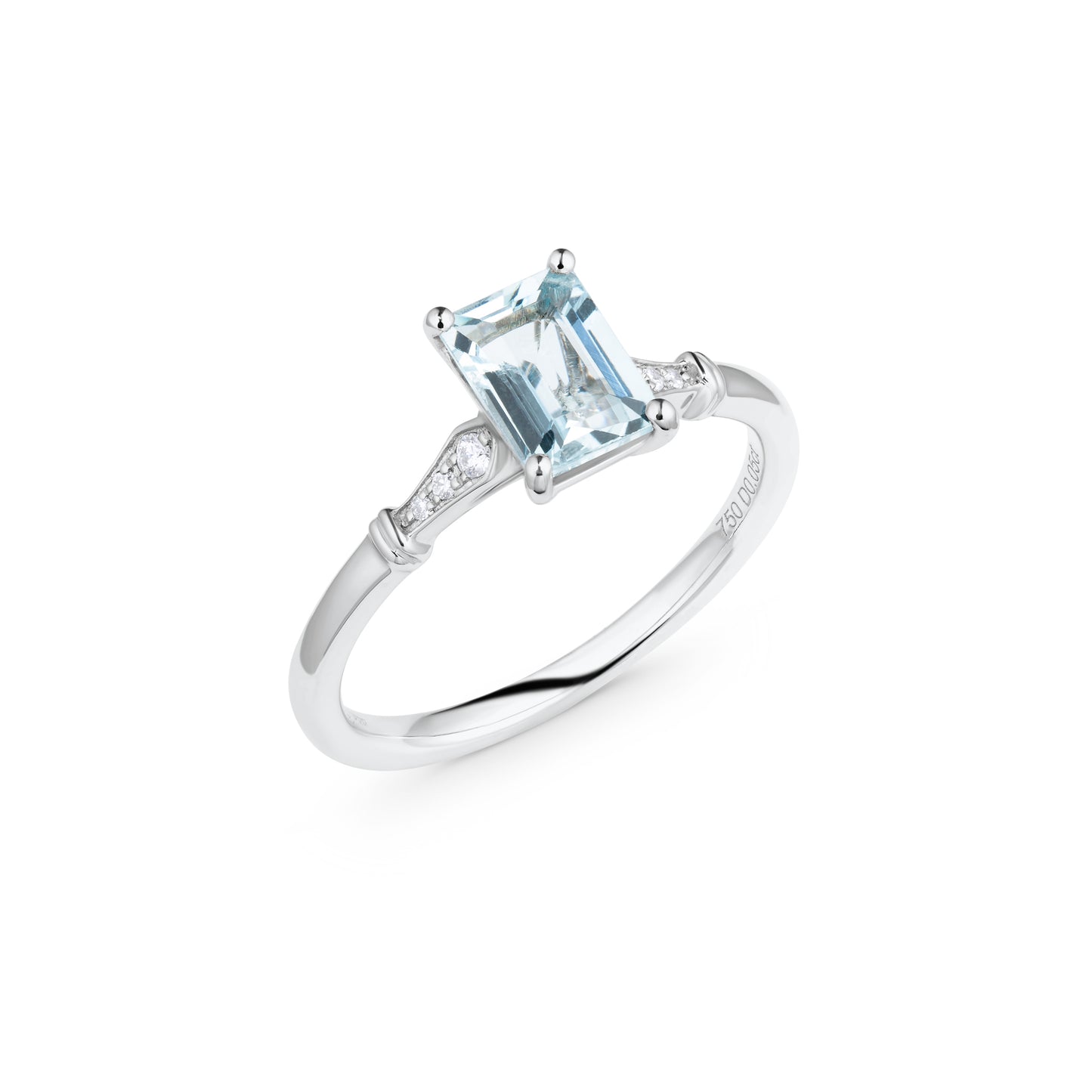 Fancy Vintage Aquamarine & Diamond Ring