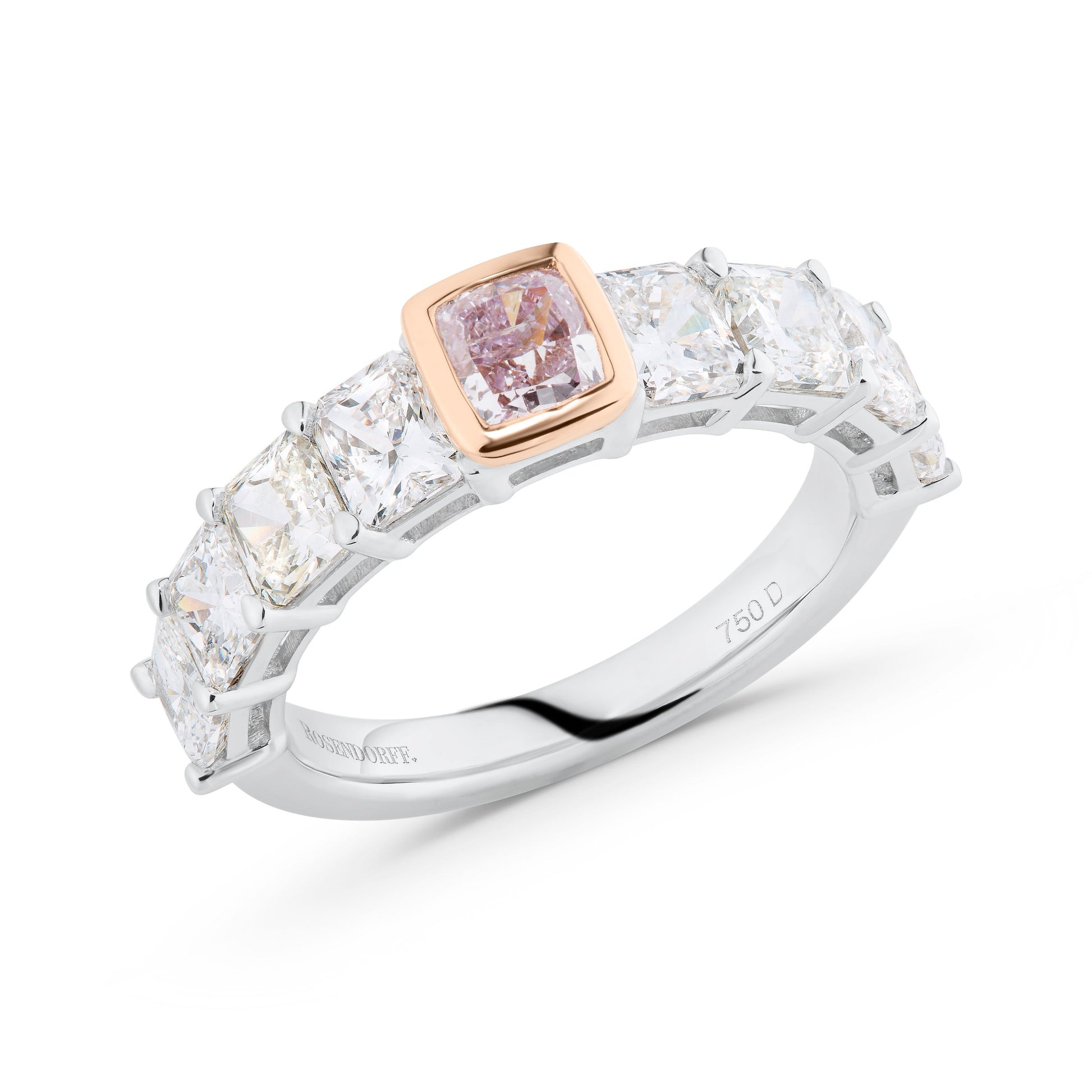 Cushion Pink Purple Diamond Ring