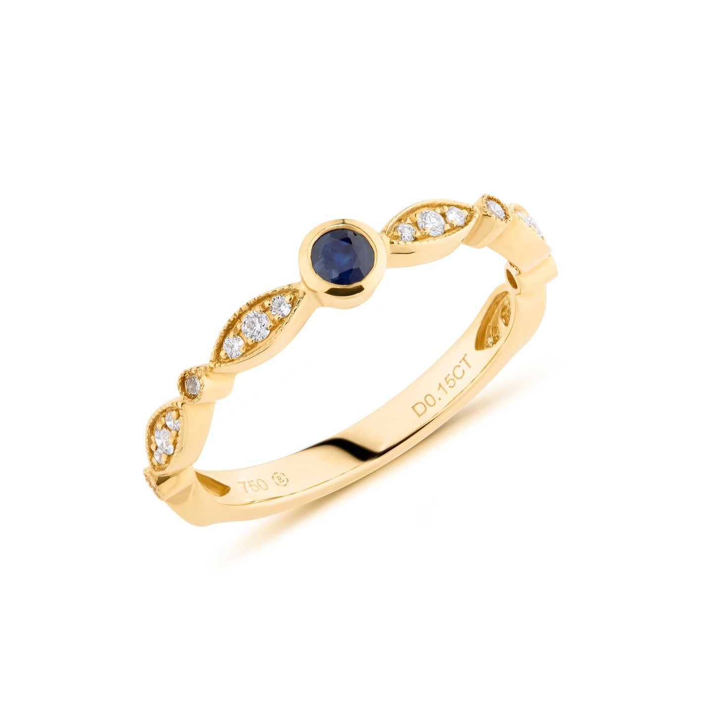 Blue Sapphire & Diamond Ring