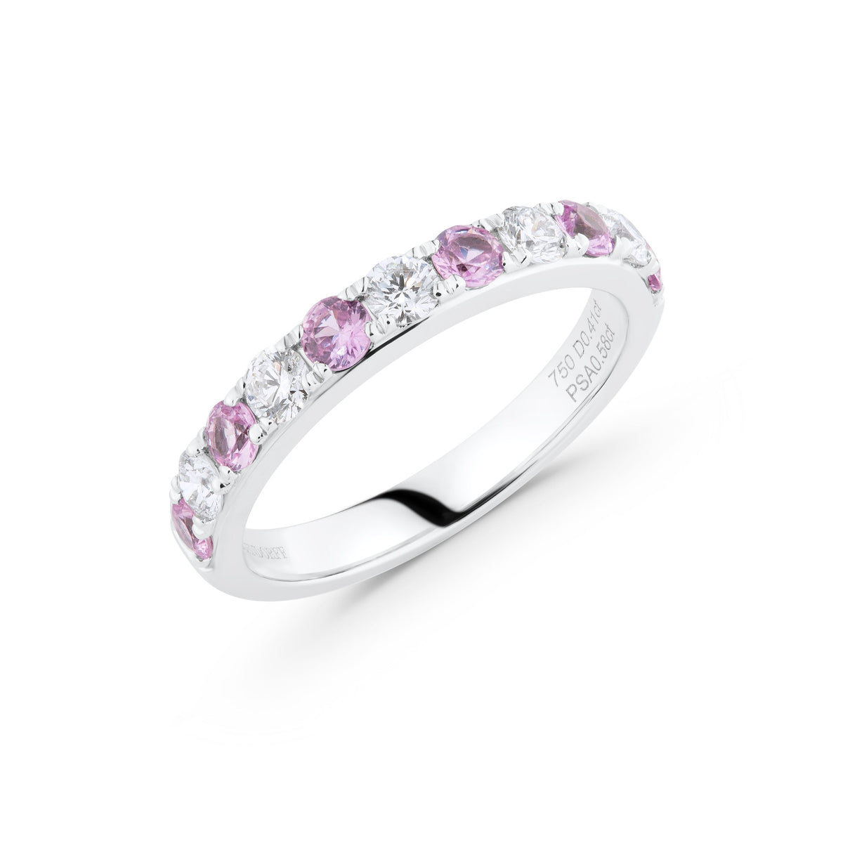 Timeless Pink Sapphire & Alternated Diamond Ring