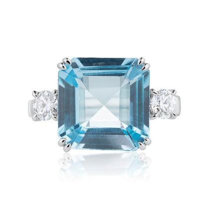 7.75 Topaz & Diamond Trilogy Ring