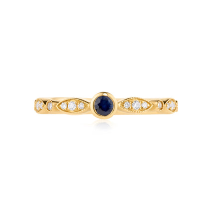 Blue Sapphire & Diamond Ring