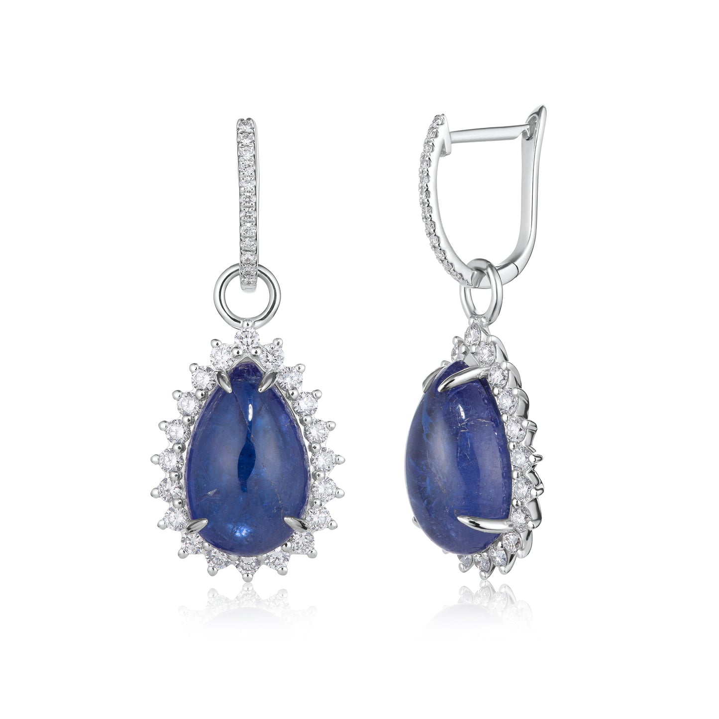 Tanzanite & Diamond Halo Drops