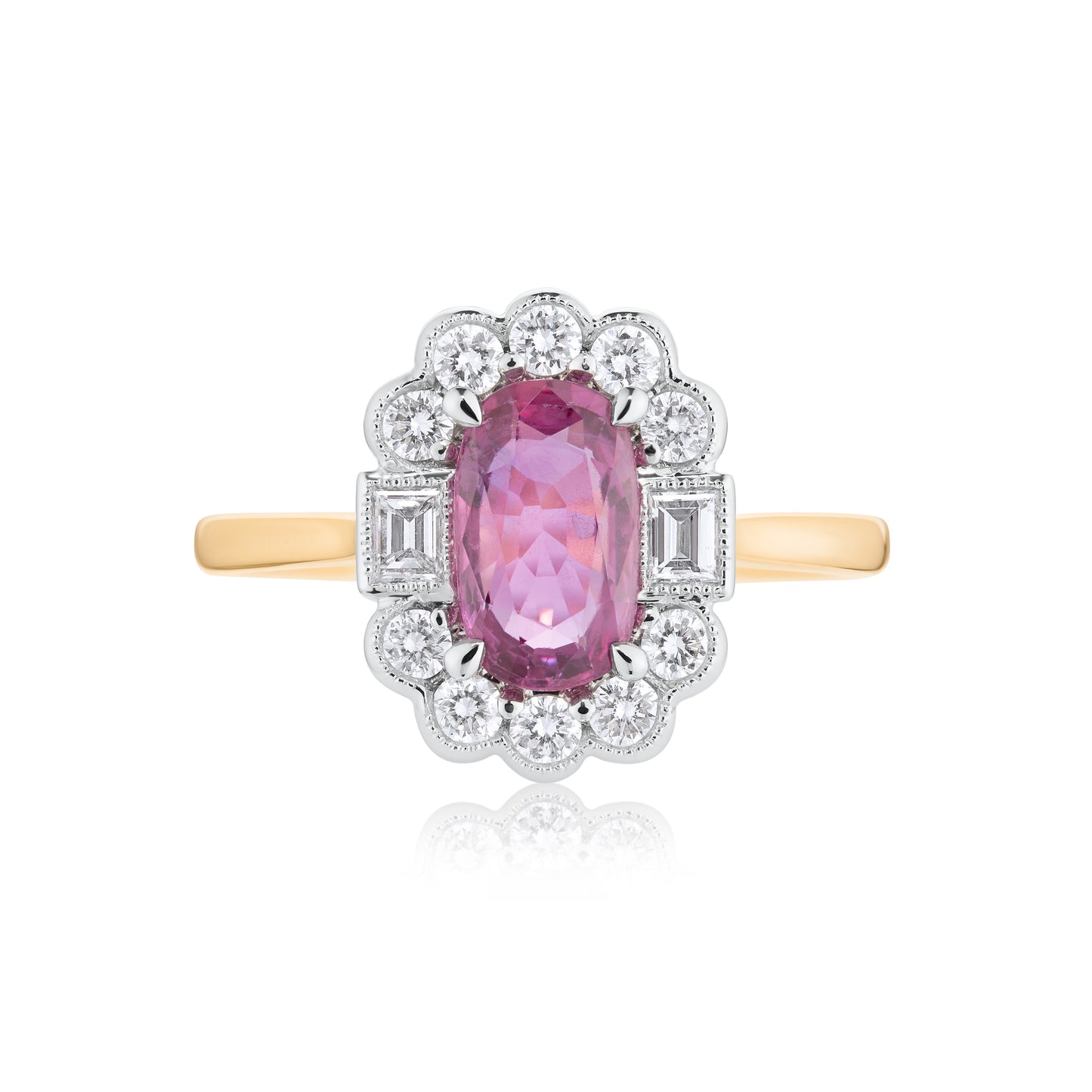 Vintage Ruby & Diamond Halo Ring