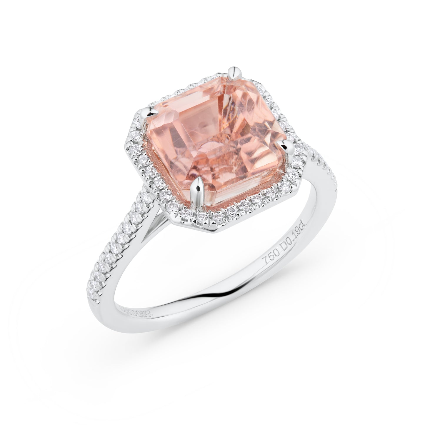 Pink Tourmaline & Diamond Halo Ring