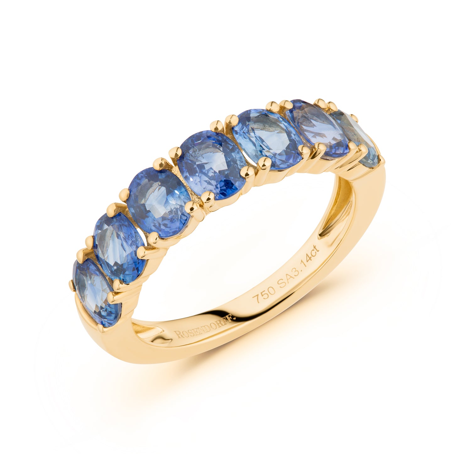 7 Stone Blue Sapphire Ring