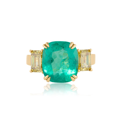 Cushion-Cut Colombian Emerald