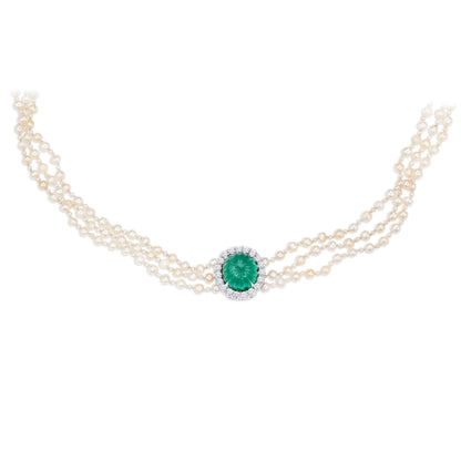 Tutti Frutti Necklace with Pearls & Emeralds
