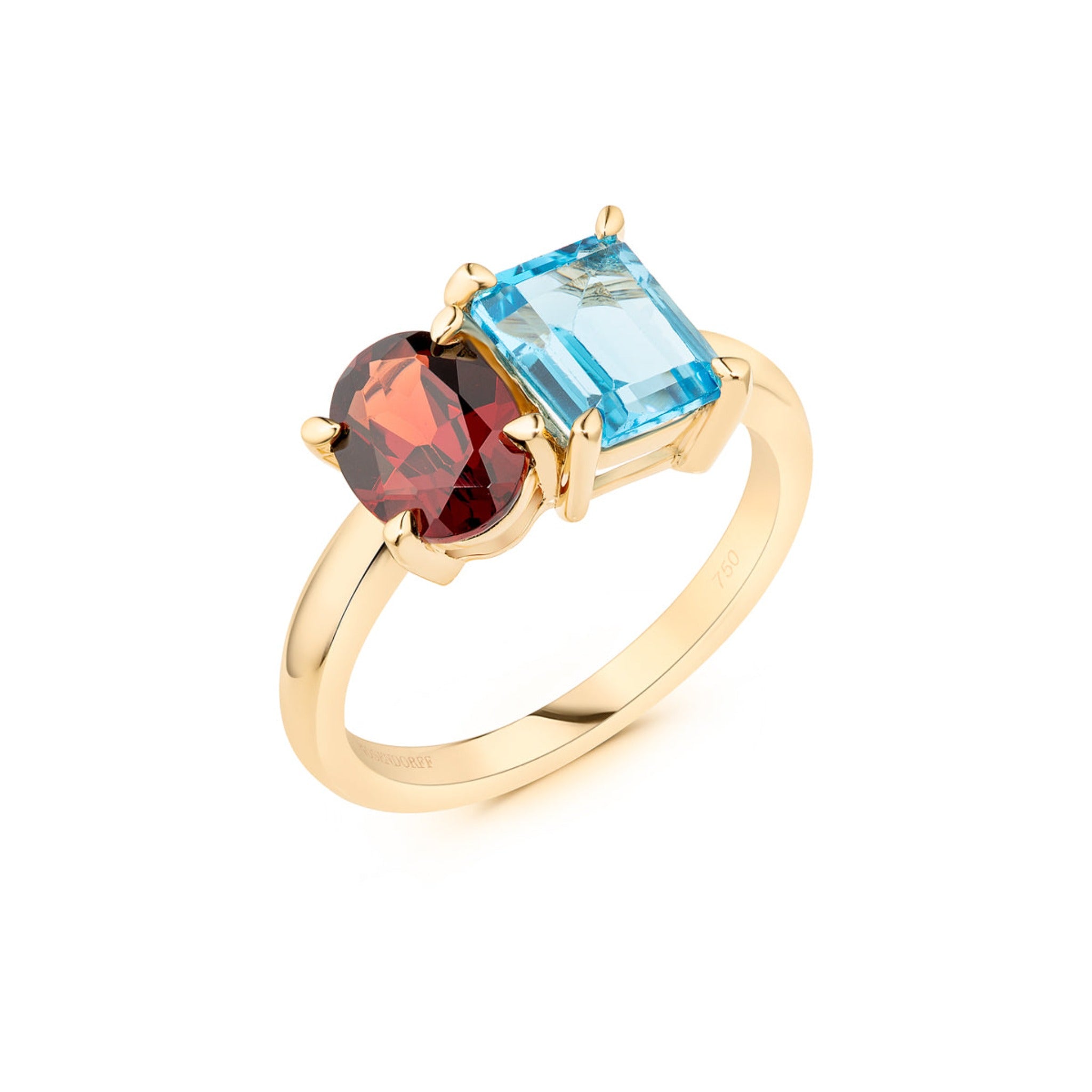 Garnet and deals yellow topaz ring