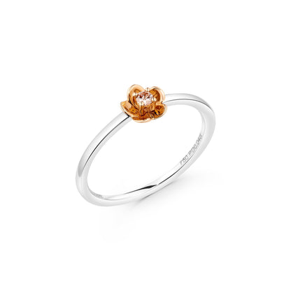 Flower Petal Pink Diamond Ring | 18ct White Gold
