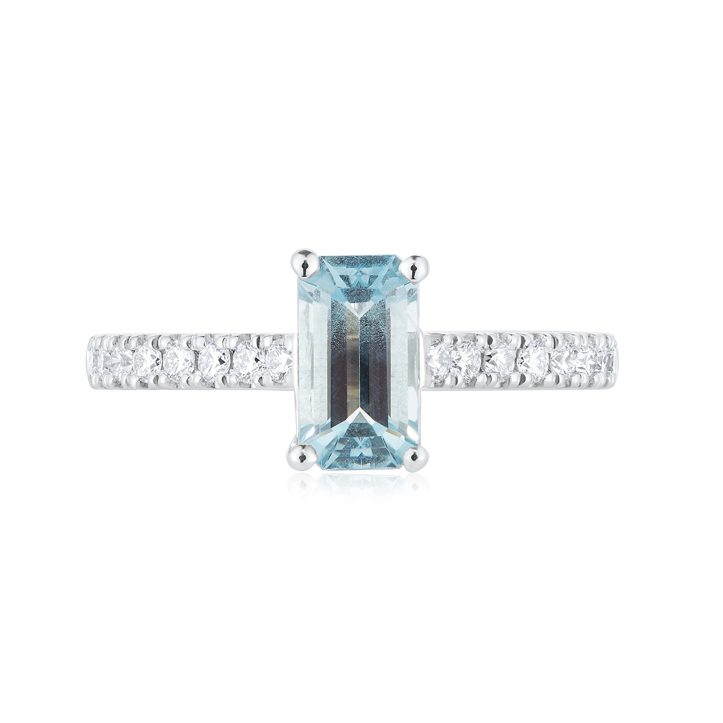 0.99ct Aqua & Diamond Ring