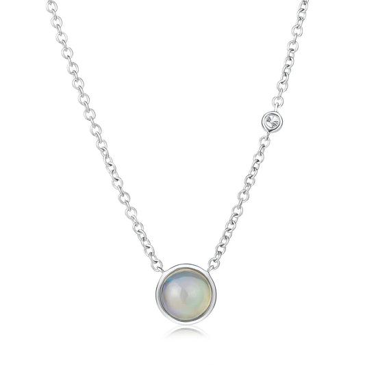 Opal & Diamond Bezel Set Pendant