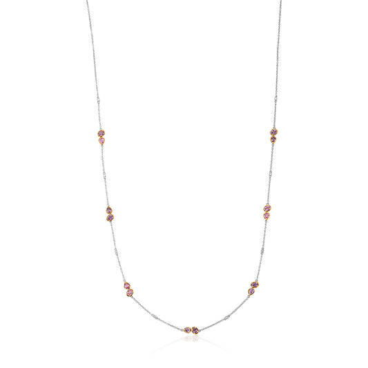 Mixed Shapped Pink Sapphire Necklace