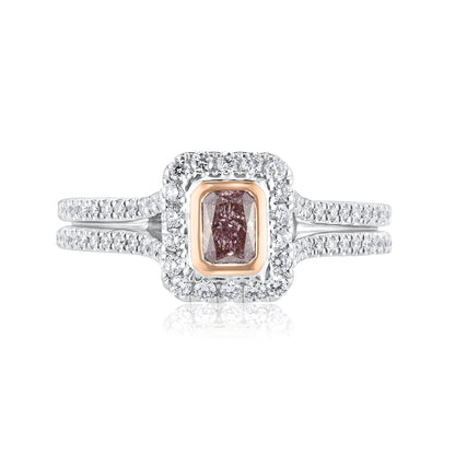GIA Radiant Pink Diamond Halo Ring