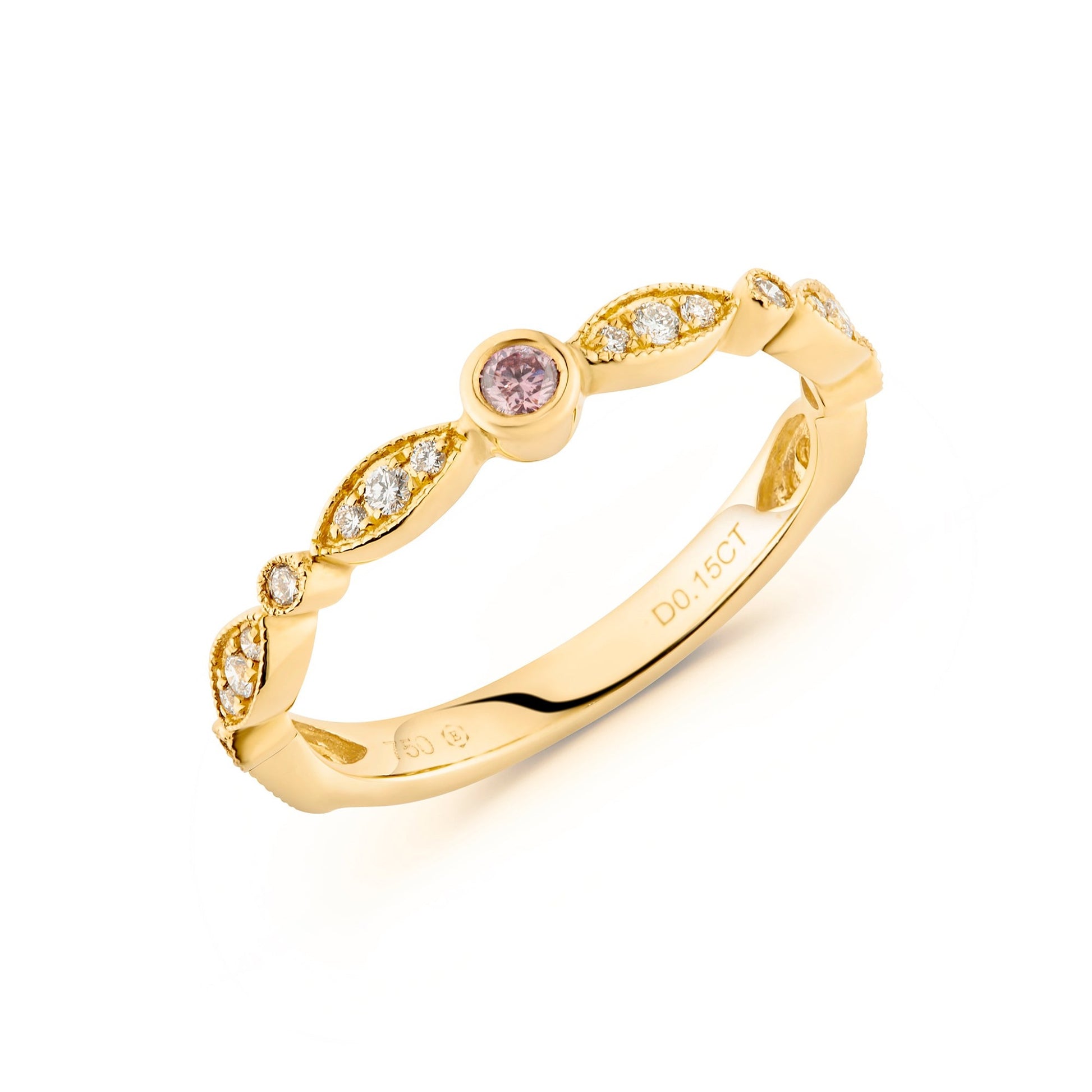 5P Colour Pink Diamond Band