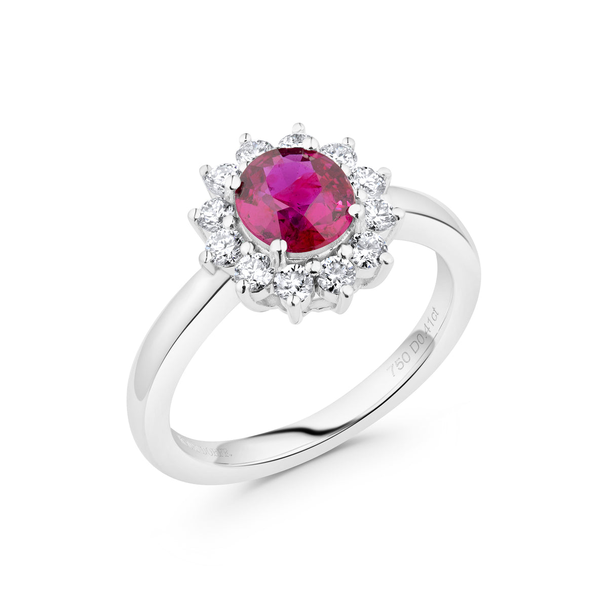 1.03ct Sunflower Ruby & Diamond Ring
