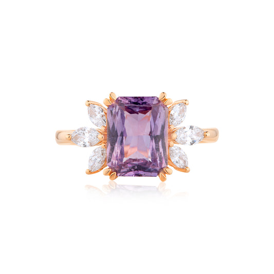 GIA Pink Sapphire & Diamond Ring