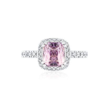 2.18ct Light Pink Sapphire Halo Ring