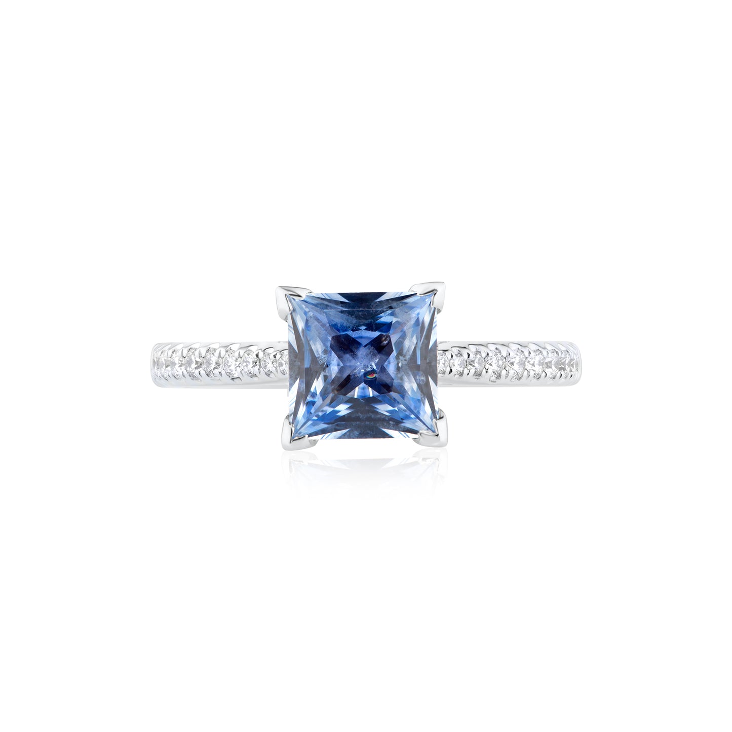1.58ct Light Blue Sapphire & Diamond Ring