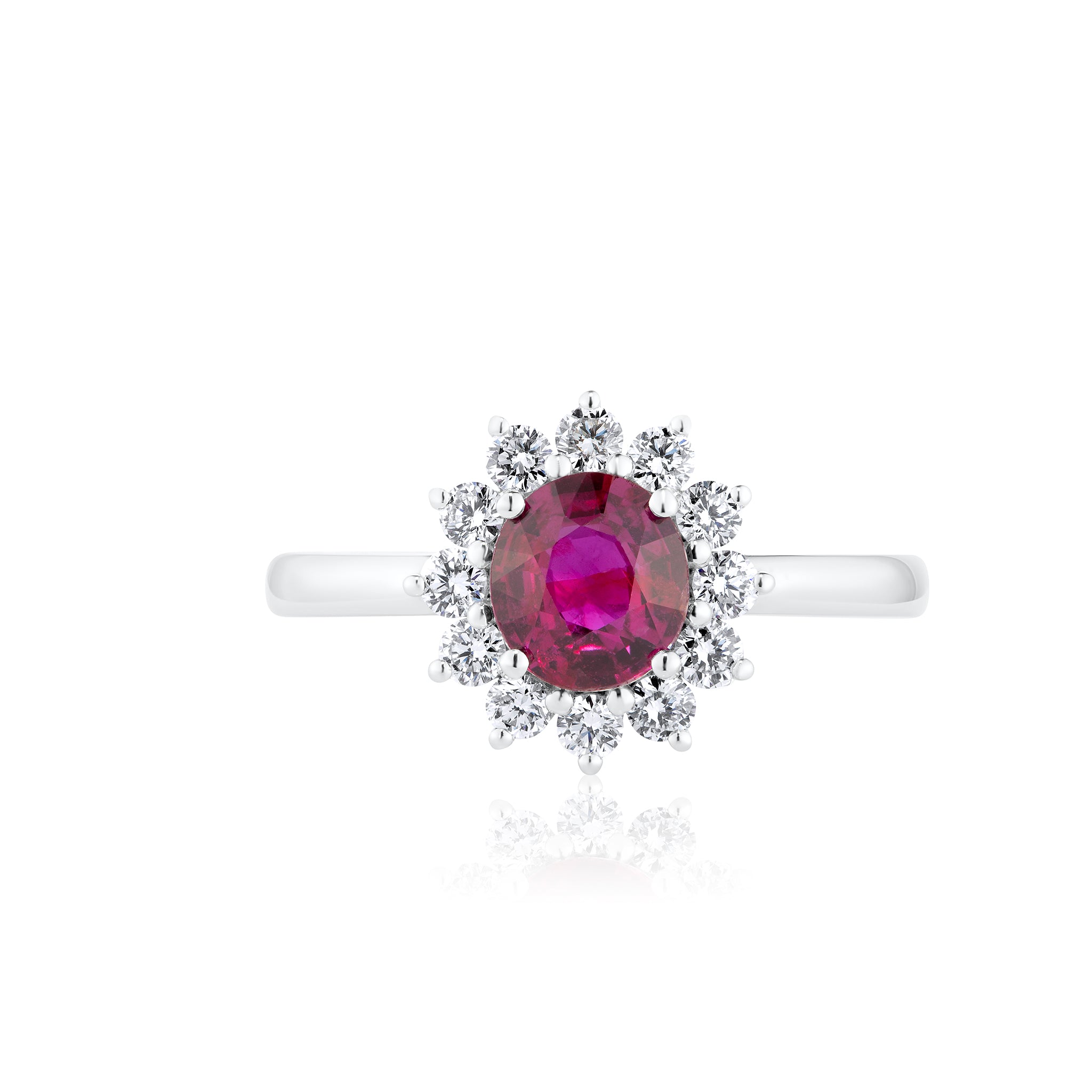 1.03ct Sunflower Ruby & Diamond Ring