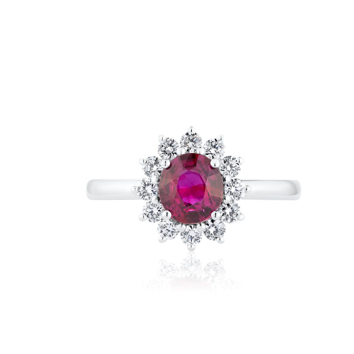 1.03ct Sunflower Ruby & Diamond Ring