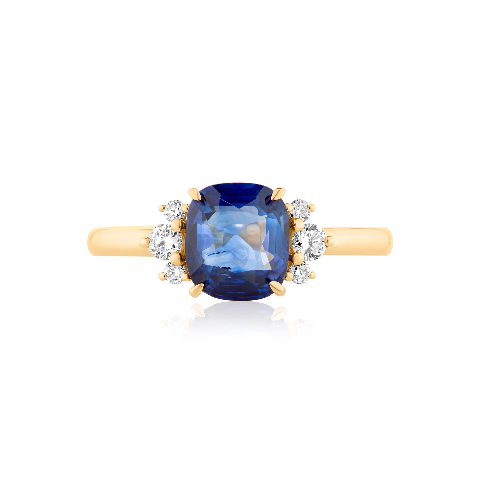 1.87ct Blue Sapphire & Diamond Trilogy Ring