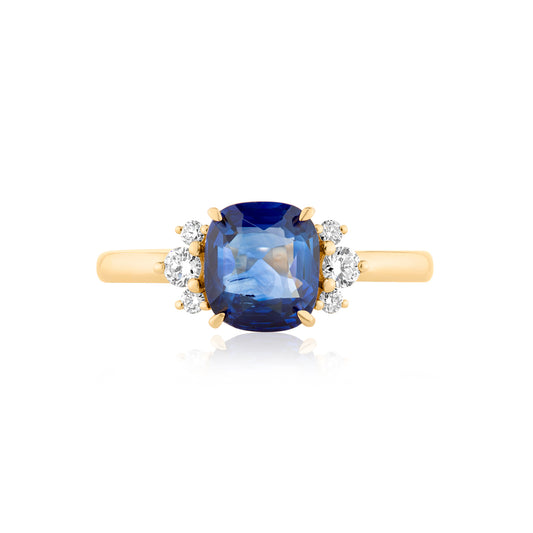 1.87ct Blue Sapphire & Diamond Trilogy Ring