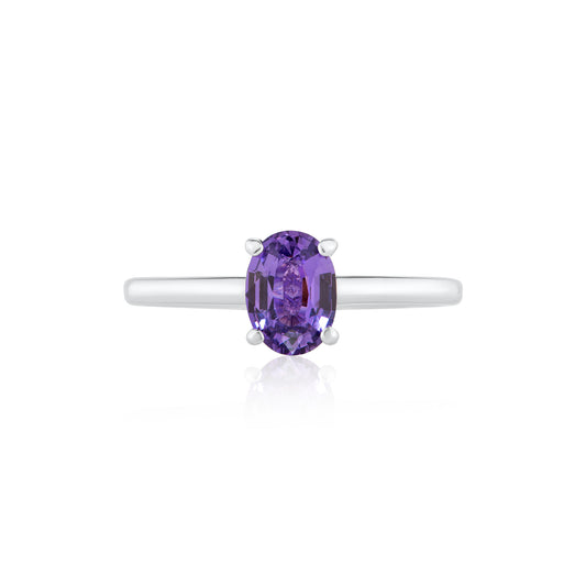 0.90ct Purple Sapphire Oval Ring