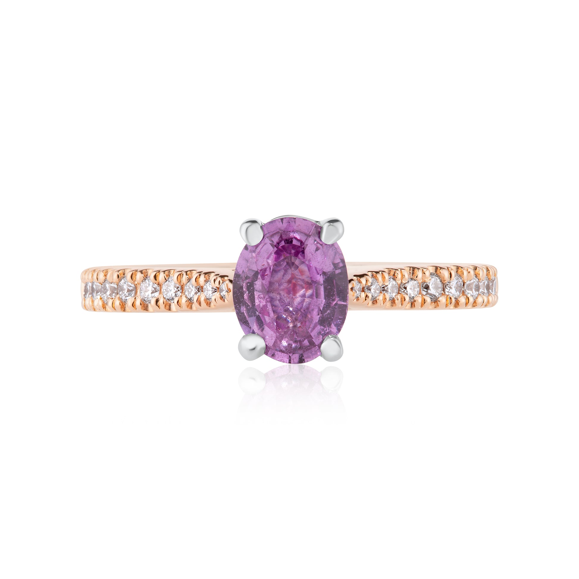 Purple Oval Sapphire & Diamond Ring