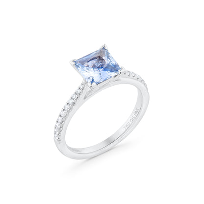 1.58ct Light Blue Sapphire & Diamond Ring