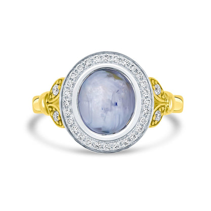 4.27ct Star Sapphire and Diamond Dress Ring