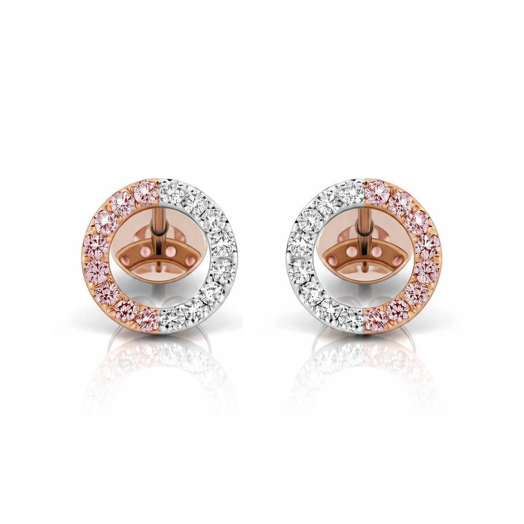 Eminence Pinks Diamond Split Circle of Life Earrings