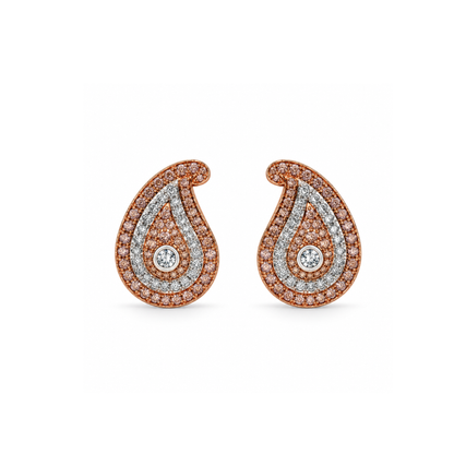 Paisley Pink Diamond Pavé Stud Earrings | 18ct Rose Gold